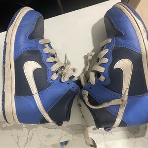 Kids Blue and White High-Top Sneakers